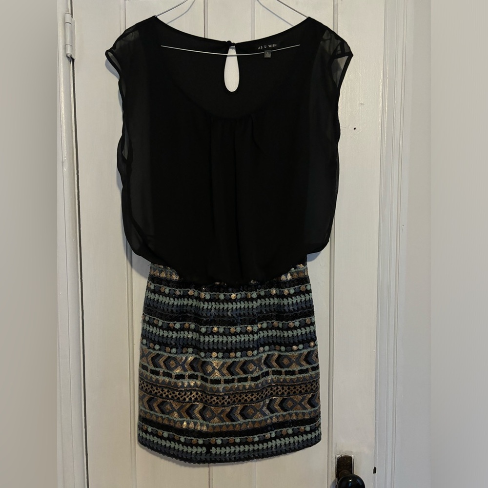Black sequin dress